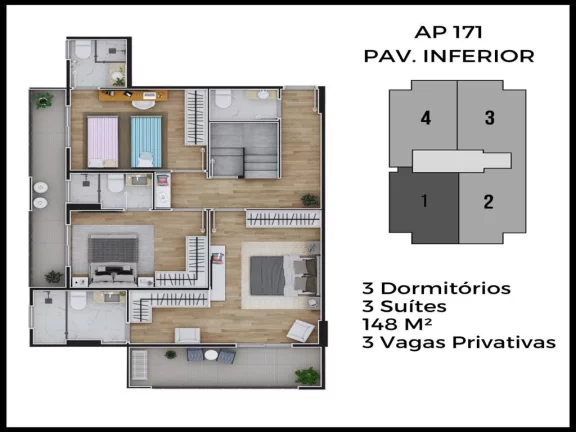 Imagem Cobertura com 3 dorms, Canto do Forte, Praia Grande - R$ 1.4 mi, Cod: 2752