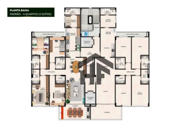 Imagem Apartamento de Lançamento com 4 Quatos em Apipucos, Recife
