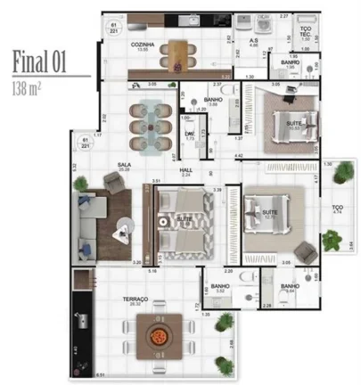 Imagem APARTAMENTO COM 138 m² - CAIÇARA - PRAIA GRANDE SP