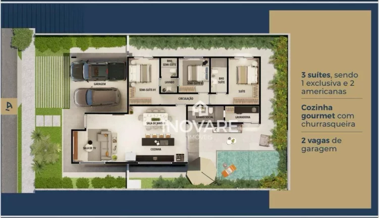 Imagem Casa com 3 dormitórios à venda - Lago das Brisas - Buriti Alegre/GO