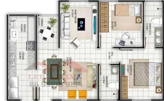 Imagem Apartamento 3 dormitórios para Venda em Teresina, Samapi, 3 dormitórios, 1 suíte, 2 banheiros, 2 vagas