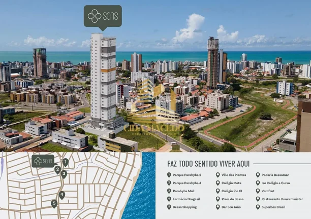 Imagem Apartamento para Venda em João Pessoa, Jardim Oceania, 2 dormitórios, 1 suíte, 2 banheiros, 1 vaga