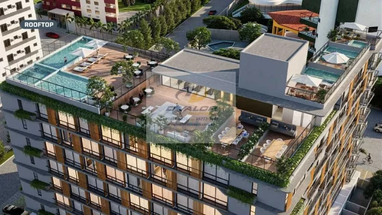 Imagem Vendo Flats de 23 a 68 m², Sala ampla para 03 ambientes, 01 Vaga de Garagem