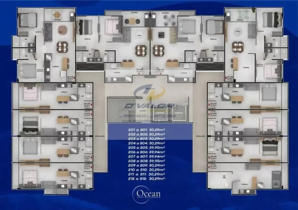Imagem Vendo Flats de 1 ou 2 quartos, com entrega para 01/08/26, possui plantas de 30m²/ 54m² /59,95m², 1 ou 2 vagas