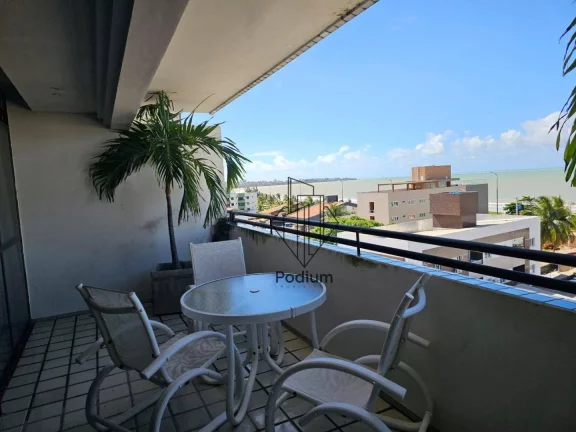 Imagem Cobertura linear com piscina privativa e vista para o mar a 110m da praia do Bessa -CO0181