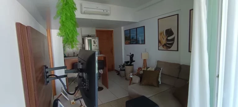 Imagem A 5ª Avenida Imóveis selecionou essa linda unidade de 1/4 sala, varanda gourmet, andar alto, vista mar, 49,00 m² Morro Ipiranga Top House R$650.000,00