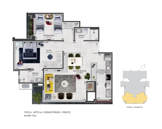 Imagem Apartamento à venda, com 3 quartos, 83,67m²