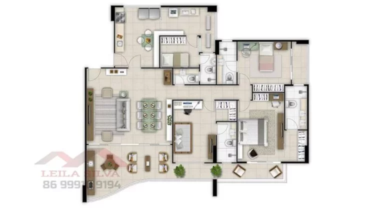 Imagem Apartamento 4 dormitórios para Venda em Teresina, Horto, 4 dormitórios, 4 suítes, 4 banheiros, 3 vagas
