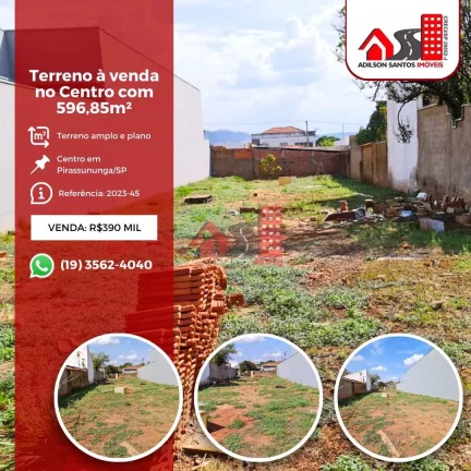 Terreno, Centro, Pirassununga - R$ 390 mil, Cod: 106