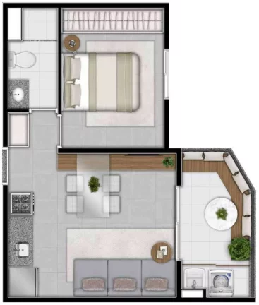 Imagem Apartamento à venda em Santana, São Paulo-SP: 2 quartos, 1 banheiro, 39m² no Condomínio Hello Santana!