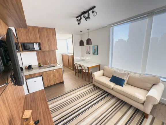 Imagem Apartamento para locação em Vila Nova Conceição, SP: 1 quarto, 1 sala, 1 banheiro, 1 vaga, 36m². Venha conferir!