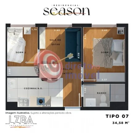 Imagem APARTAMENTO À VENDA 2 DORMITÓRIOS 1 VAGA SEASON TUCURUVI SÃO PAULO