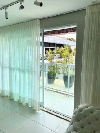 Imagem Flat mobiliado pé na areia com varanda / sacada no bairro do Bessa. -AP1911