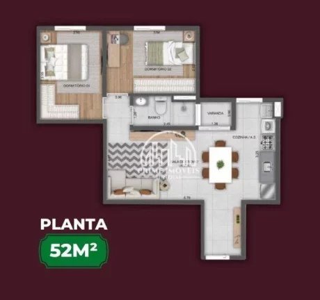 Imagem Apartamento com 2 dormitórios à venda, 49 m² por R$ 340.000,00 - Parque Carolina - Jundiaí/SP
