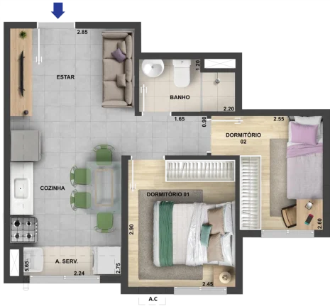 Imagem APARTAMENTO RESIDENCIAL em Rio de Janeiro - RJ, Taquara