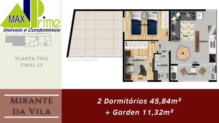 Imagem Apartamentos Mirante Da Vila Ótima localização 42,3m² metro patriarca
