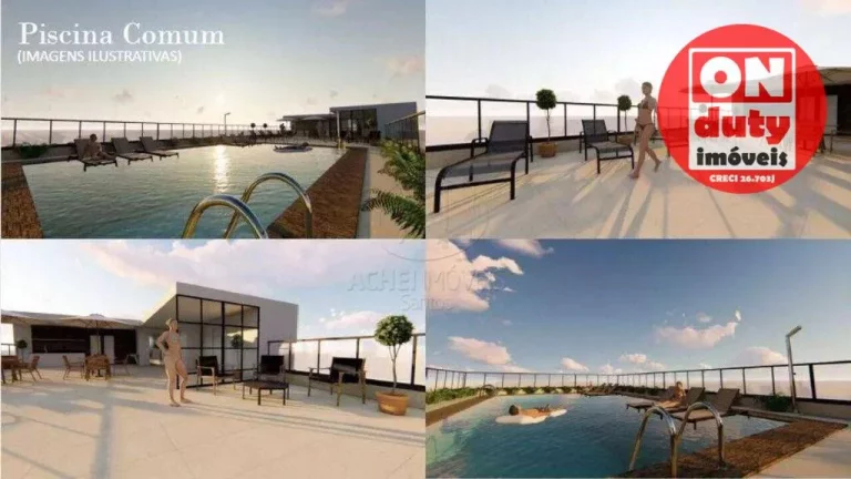 Imagem Espetacular Cobertura. Uma quadra da praia com 3 suítes à venda, 160 m² por R$ 2.800.000 - José Menino - Santos/SP