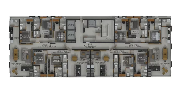 Imagem Apartamento com 3 suítes e 2 vagas de garagem - Bairro Perequê, Porto Belo/SC
