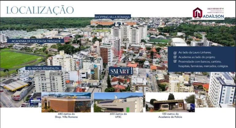 Imagem Unidades habitacionais do Smart 1 Trindade Estúdios FLORIANOPOLIS SC