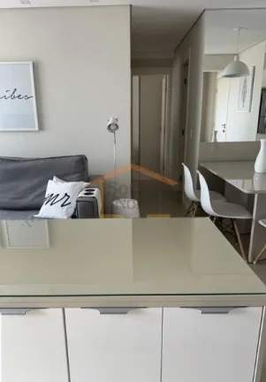 Imagem Apartamento de 63 m², com 2 dormitórios, sendo 1 suíte, 2 banheiros, sala ampla integrada à cozi...