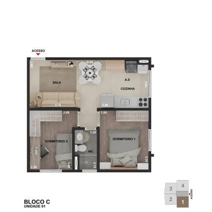 Imagem Apartamentos na planta Residencial Vista River