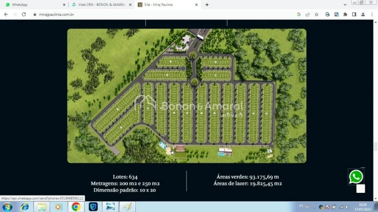 Imagem Terreno à venda em condomínio em Paulínia

Terreno com 200m² Condomínio fechado, portaria 24h. ...