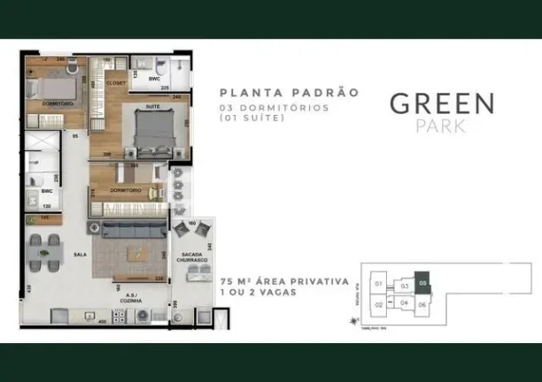 Imagem Green Park Residencial - Apartamento Green Park em Zona 03, Maringá/PR