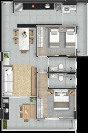 Imagem APARTAMENTO COM 82.47 m² - GUILHERMINA - PRAIA GRANDE SP