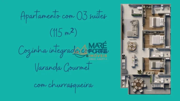 Imagem Empreendimento no centro de Ubatuba com apartamentos com 2 ou 3 suítes