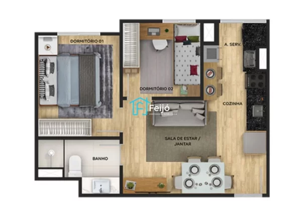 Imagem Apartamento 2 dormitórios em Canoas - Acqua Danúbio