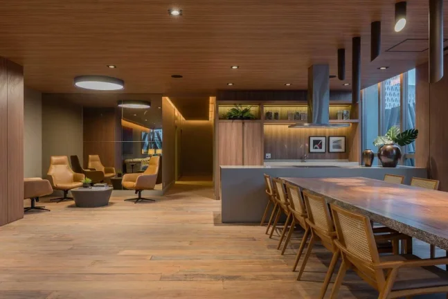 Imagem Flat disponível para locação no VHouse Faria Lima, com 46m², 1 dormitório e 1 vaga