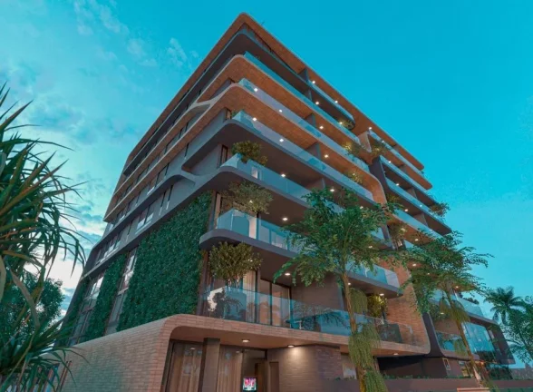 Imagem Apartamento térreo com área privativa em L a 120m da praia de Camboinha - AP1370