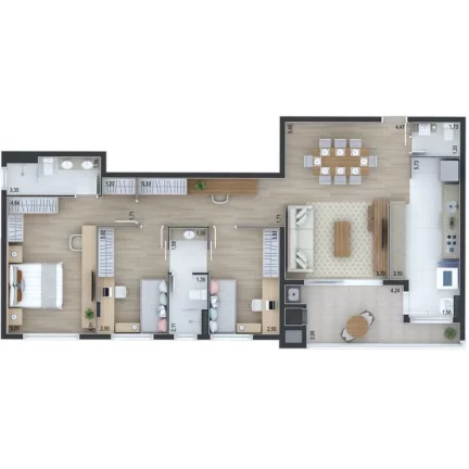 Imagem Apartamento para Venda em Curitiba, Ahú, 2 dormitórios, 1 suíte, 2 banheiros, 1 vaga
