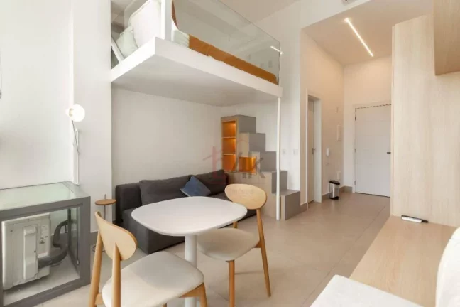 Imagem Studio Novo 29m² com Mezanino Metrô Brooklin (Haus Mitre 370)