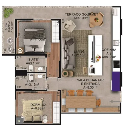 Imagem APARTAMENTO COM 79.56 m² - FORTE - PRAIA GRANDE SP
