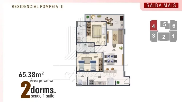 Imagem Apartamento na Planta para Venda em Praia Grande, Ocian, 2 dormitórios, 1 suíte, 1 banheiro, 1 vaga