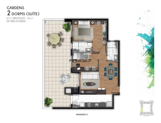 Imagem Apartamento com 3 Dormitorio(s) localizado(a) no bairro Bacacheri em Curitiba / PARANA Ref.:6