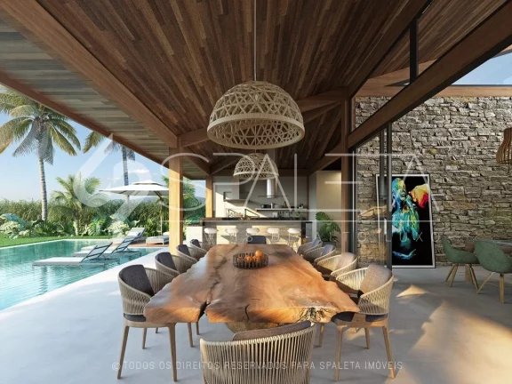 Imagem Lindíssima mansão tropical em fase avançada de construção à venda na Fazenda Boa Vista