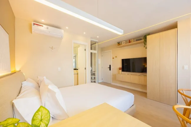 Imagem Apartamento 29M², 1Q, 1 Banheiro, Churrasqueira, Piscina, Piscina no Rooftop, Salão de Jogos, Terraço, Lounge, Deck Molhado, Split, Lounge, Lavanderia