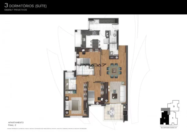 Imagem Apartamento com 3 Dormitorio(s) localizado(a) no bairro Juvevê em Curitiba / PARANA Ref.:8