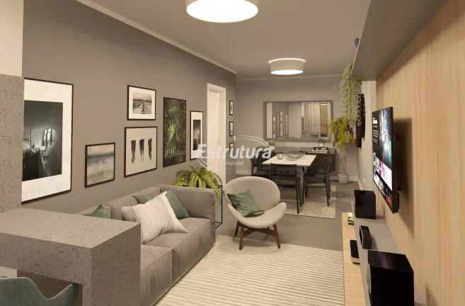 Apartamento novo de dois dormitórios com suite, semimobiliadono centro da cidade