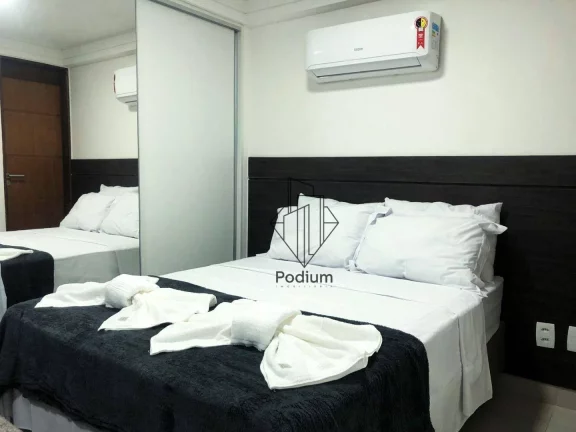 Imagem Flat mobiliado com varanda / sacada e vista lateral para o mar a 100m da praia de Intermares - FL0568