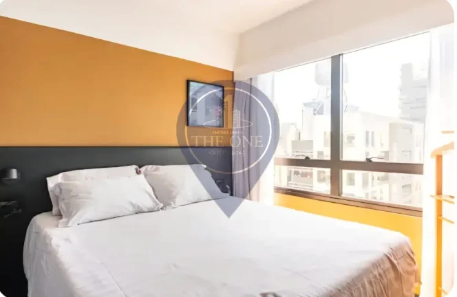 Imagem Studio de Luxo à Venda em São Paulo-SP, Bairro Cerqueira César! 1 quarto, 1 suíte, 2 salas, 1 banheiro, 1 vaga, 32m². Aproveite!