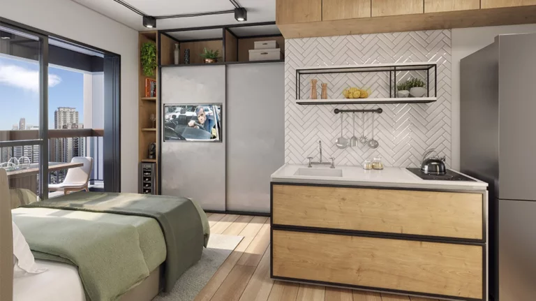 Imagem Apartamento à venda no Brooklin Paulista, São Paulo-SP: 1 quarto, 1 banheiro, 28m² de área - Edifício Uwin Brooklin.