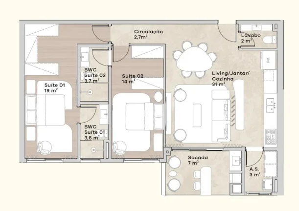 Imagem Apartamento 3 Dormitórios para venda em Florianópolis - SC