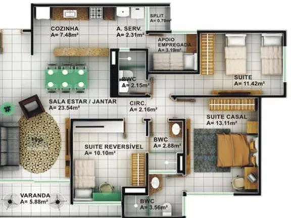 Imagem Apartamento 3 dormitórios para Venda em Teresina, Horto, 3 suítes, 3 banheiros, 2 vagas