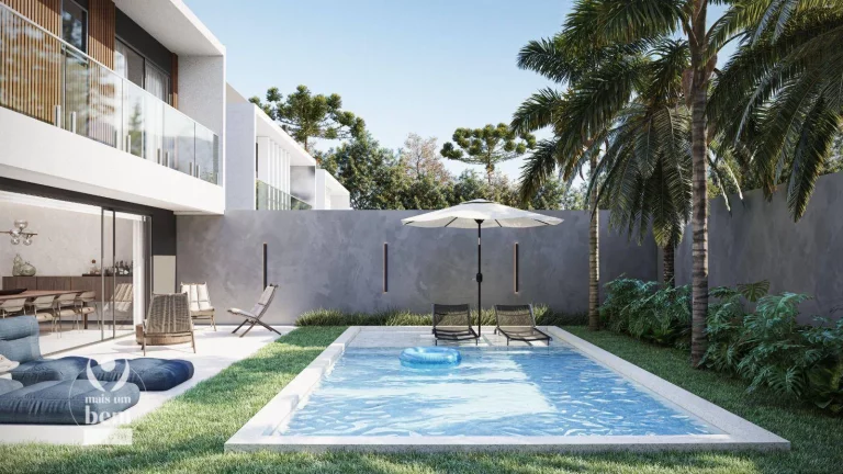 Imagem Casa nova com 267m², quintal gourmet, 4 quartos (2 suítes) à venda por R$ 3.068.000 - Santo Inácio - Curitiba/PR