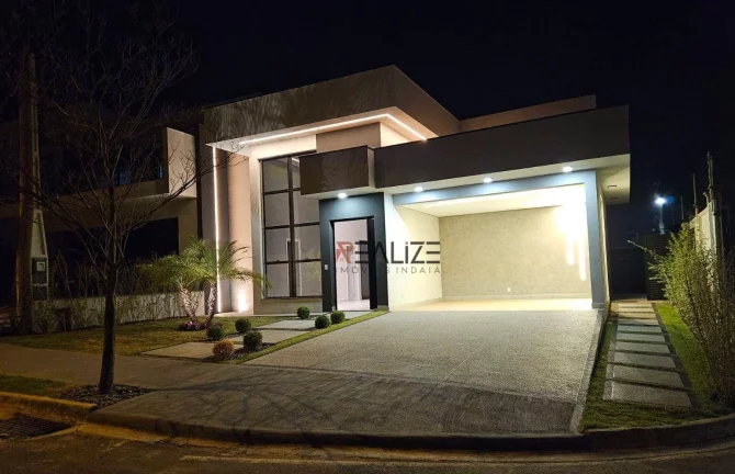 Imagem Casa moderna com escritório e 3 suítes à venda, 180 m² por R$ 1.620.000 - Condomínio Fechado - Indaiatuba/SP