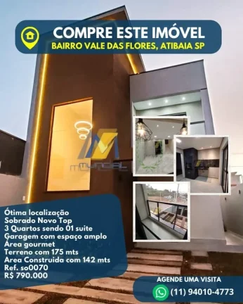 Imagem Sobrado 2 pavimentos com lazer completo em loteamento planejado - Atibaia