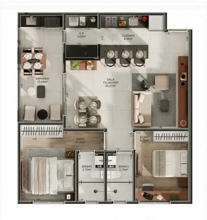 Imagem APARTAMENTO COM 73.36 m² - FORTE - PRAIA GRANDE SP